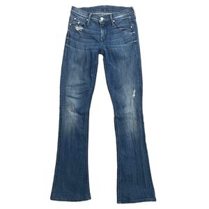 Mother Denim The Runaway Jeans Graffiti Girl Flare Distressed Size 24